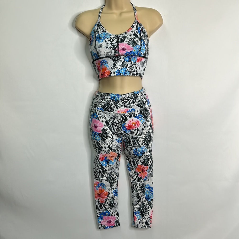 Strut-This yoga tribal floral pants sports bra matching set